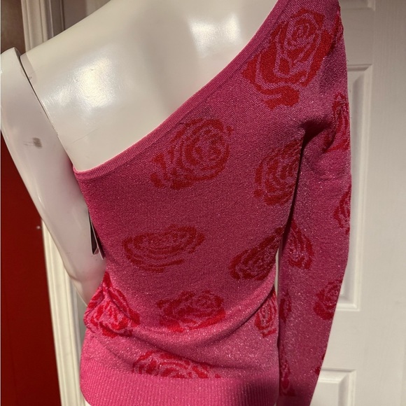 INC International Concepts Pink Off-the-Shoulder Sweater - Picture 2 of 4